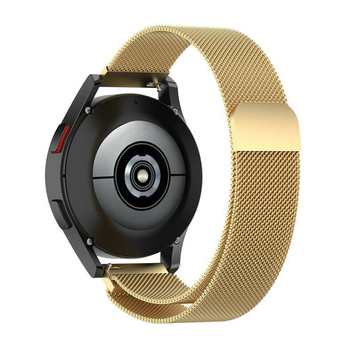 Milanese Strap, gold, on a watch, 3/4 rear view