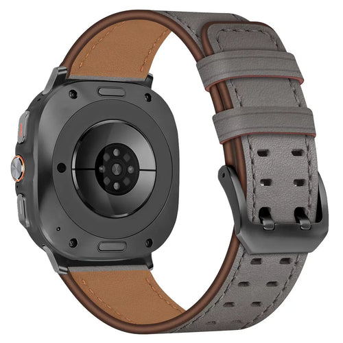 Samsung Galaxy Watch Ultra 2 Double Pin Leather Strap (Grey)