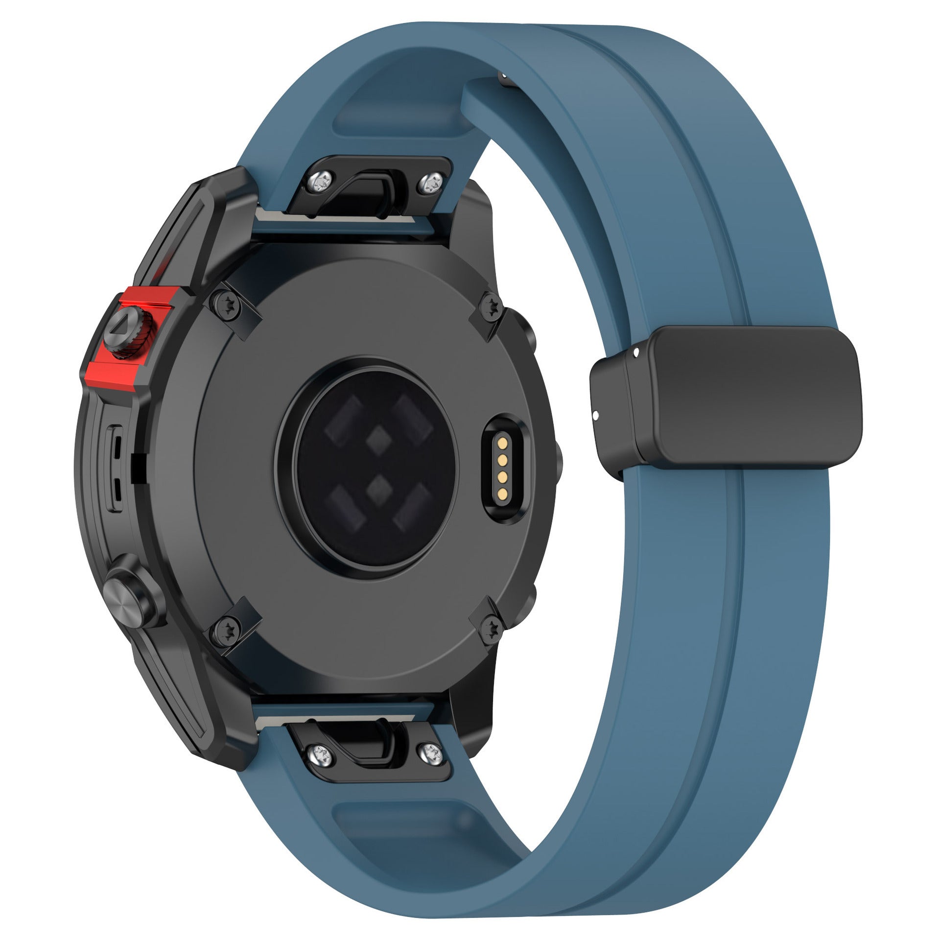 Garmin Instinct 3 - 45mm D-Buckle Silicone Strap (Grey-Blue)