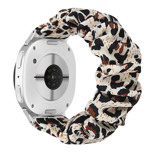 Nylon Scrunchie Strap, leopard, on a watch, 3/4 rear view