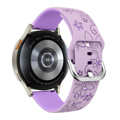 Fossil Gen 5e - 42mm Flower Silicone Strap (Lavender/Purple)