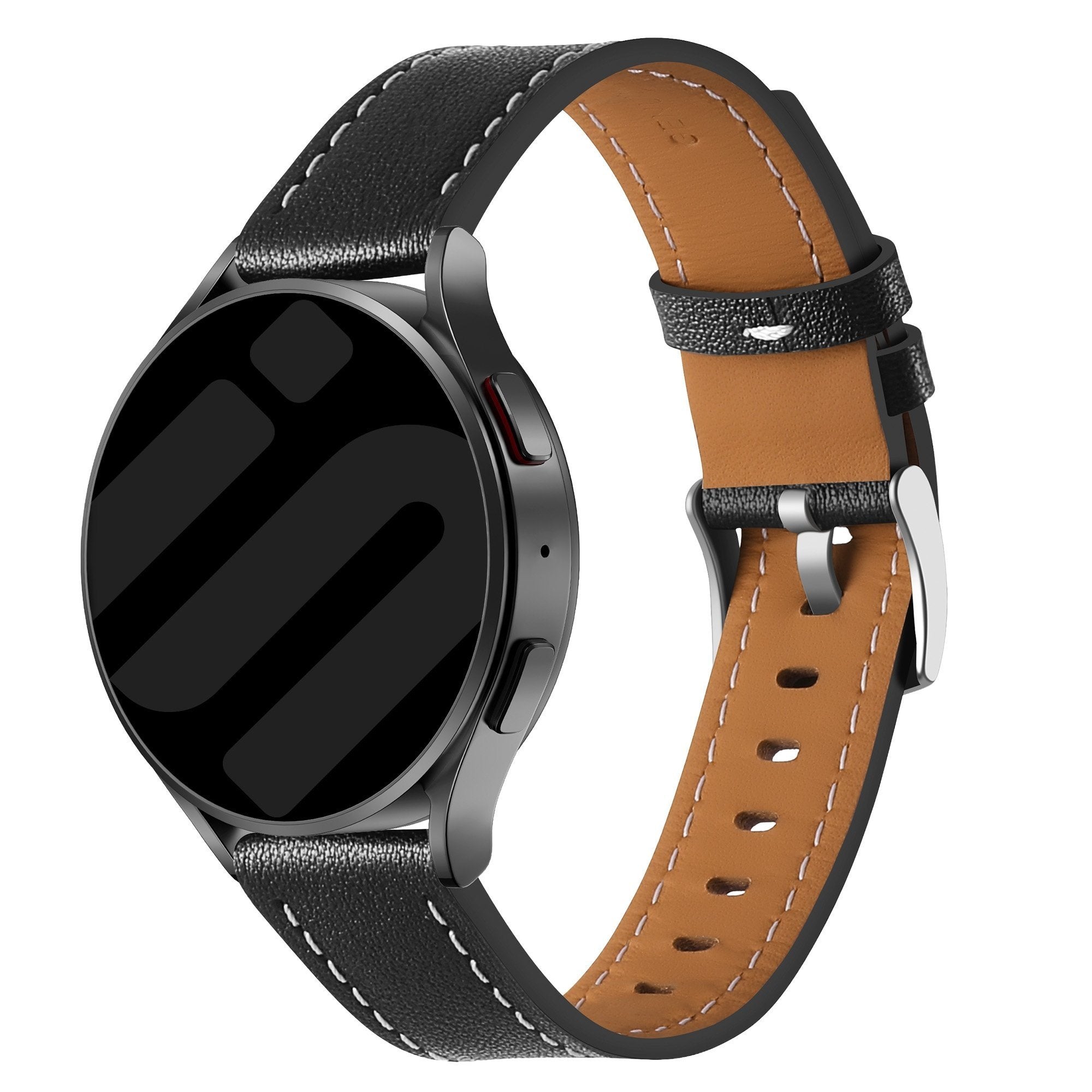 Samsung Galaxy Watch 4 Classic 42mm 'One Push' Leather Strap (Black)