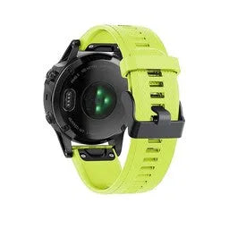 Silicone Strap, light green, on a watch, 3/4 rear view