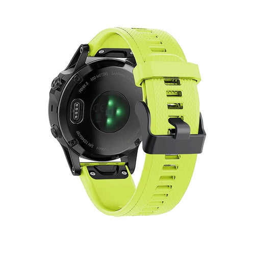 Silicone Strap, light green, on a watch, 3/4 rear view