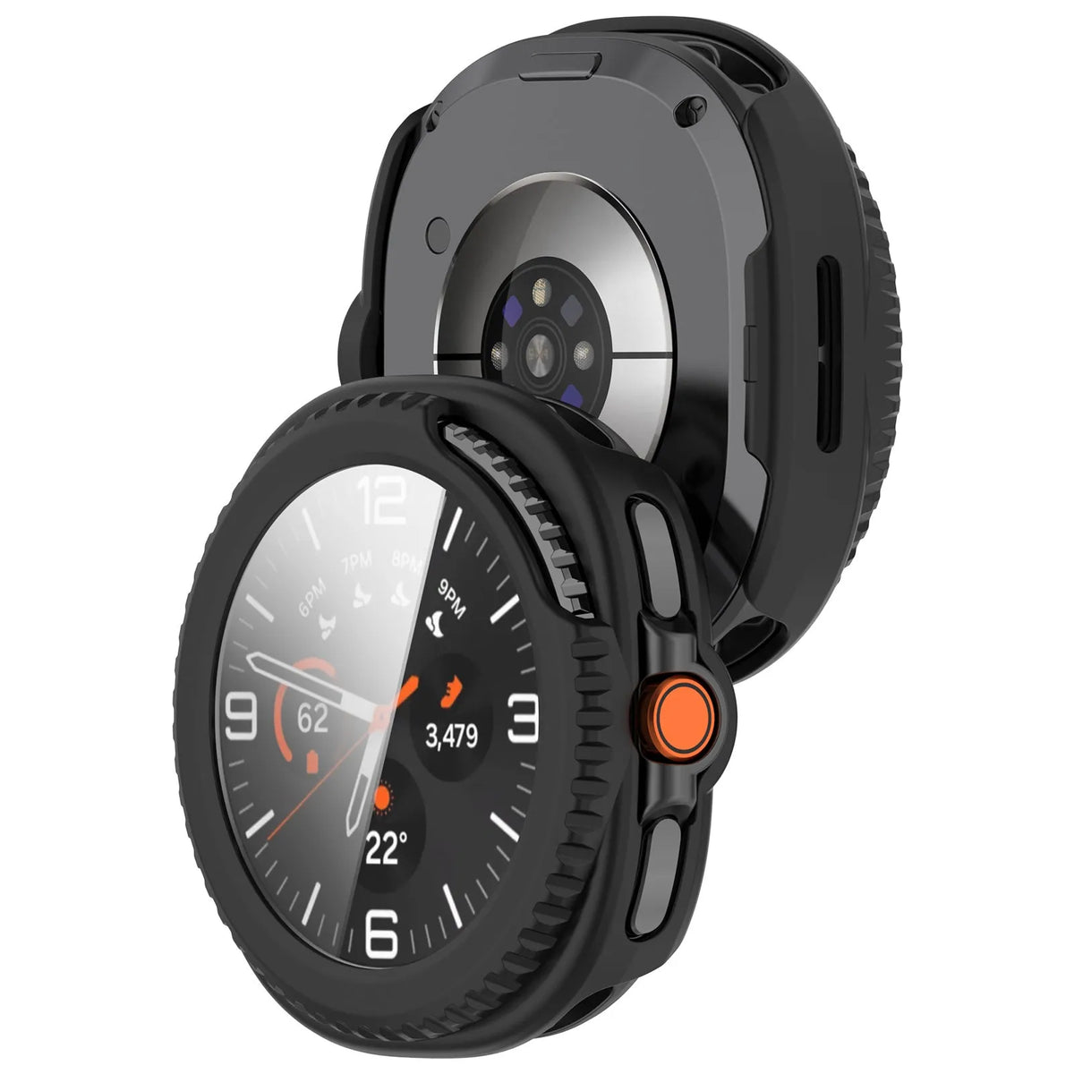 Samsung Galaxy Watch 8 Classic Hard Case with Glass (Black)