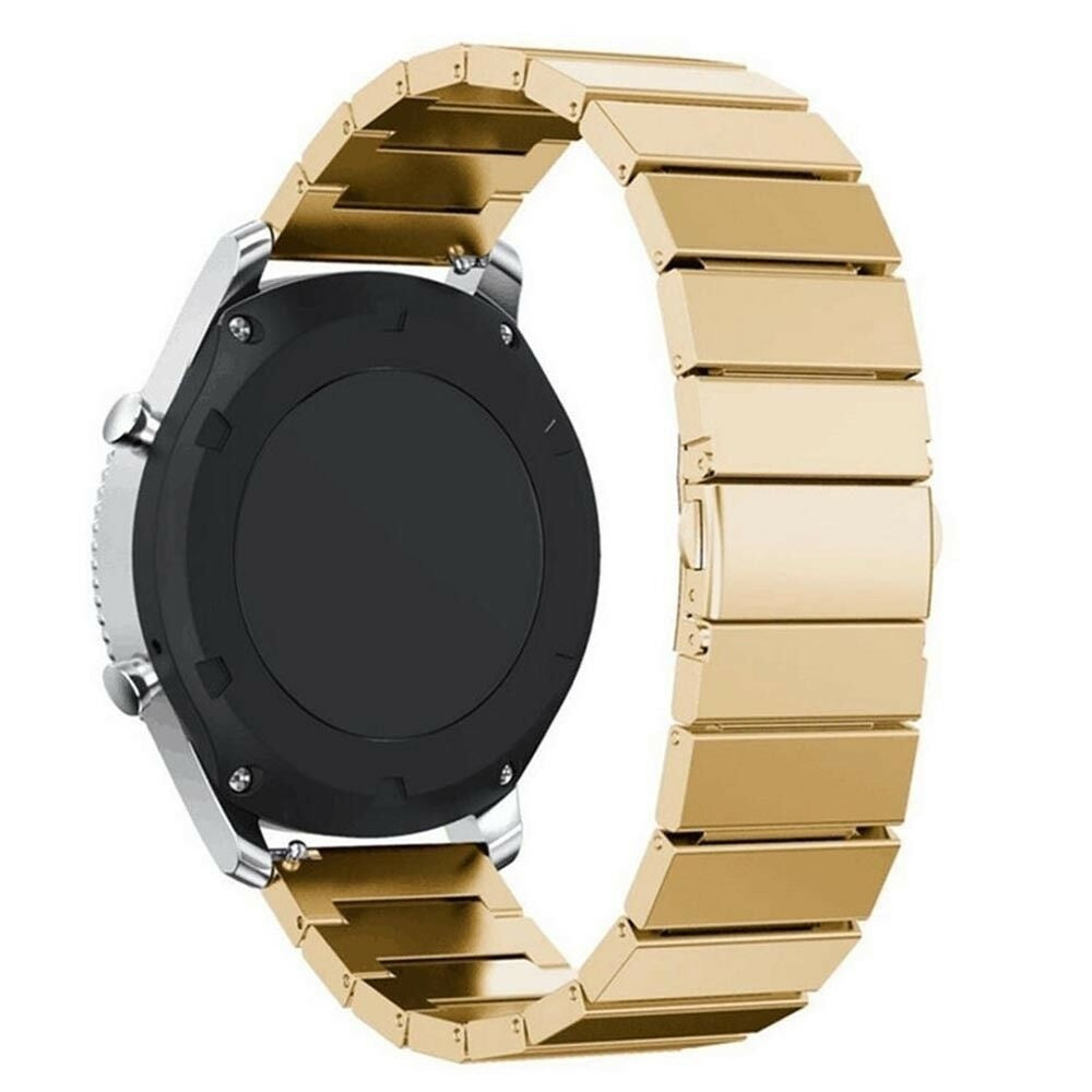 Premium Metal Strap, gold, on a watch, 3/4 rear view