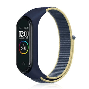 Nylon Strap, dark blue, on a watch, 3/4 rear view