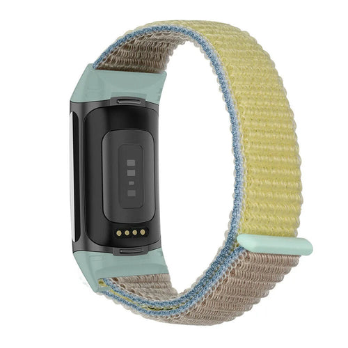Nylon Strap, camel, on a watch, 3/4 rear view
