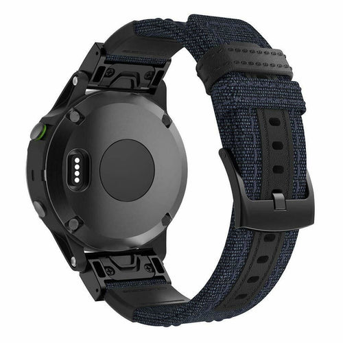 Garmin Fenix 7 Nylon Hybrid Strap (Blue)