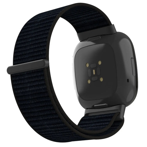 Nylon Strap, black, on a watch, 3/4 rear view