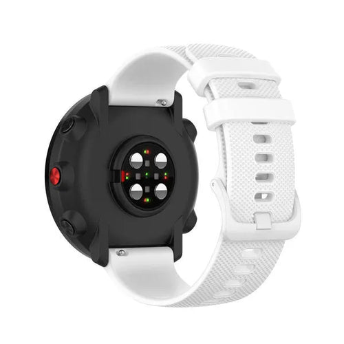 Premium Silicone Strap, white, on a watch, 3/4 rear view