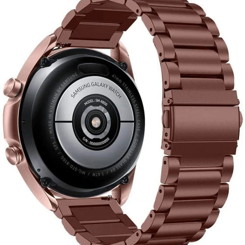 Steel Strap, bronze, on a watch, 3/4 rear view