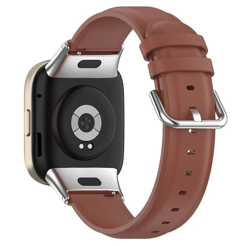 Silicone Leather Strap, brown, on a watch, 3/4 rear view