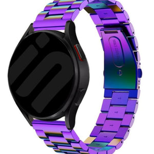 Steel Strap, pearlescent, on a watch, 3/4 rear view
