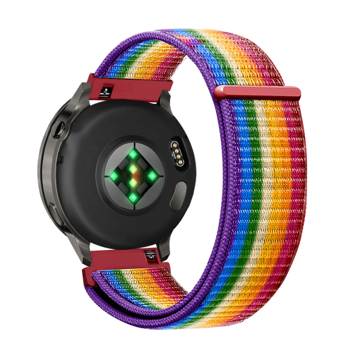 Bandz Garmin Forerunner 265s Nylon Loop Strap (Rainbow)