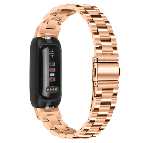 Steel Strap, rose gold, on a watch, 3/4 rear view