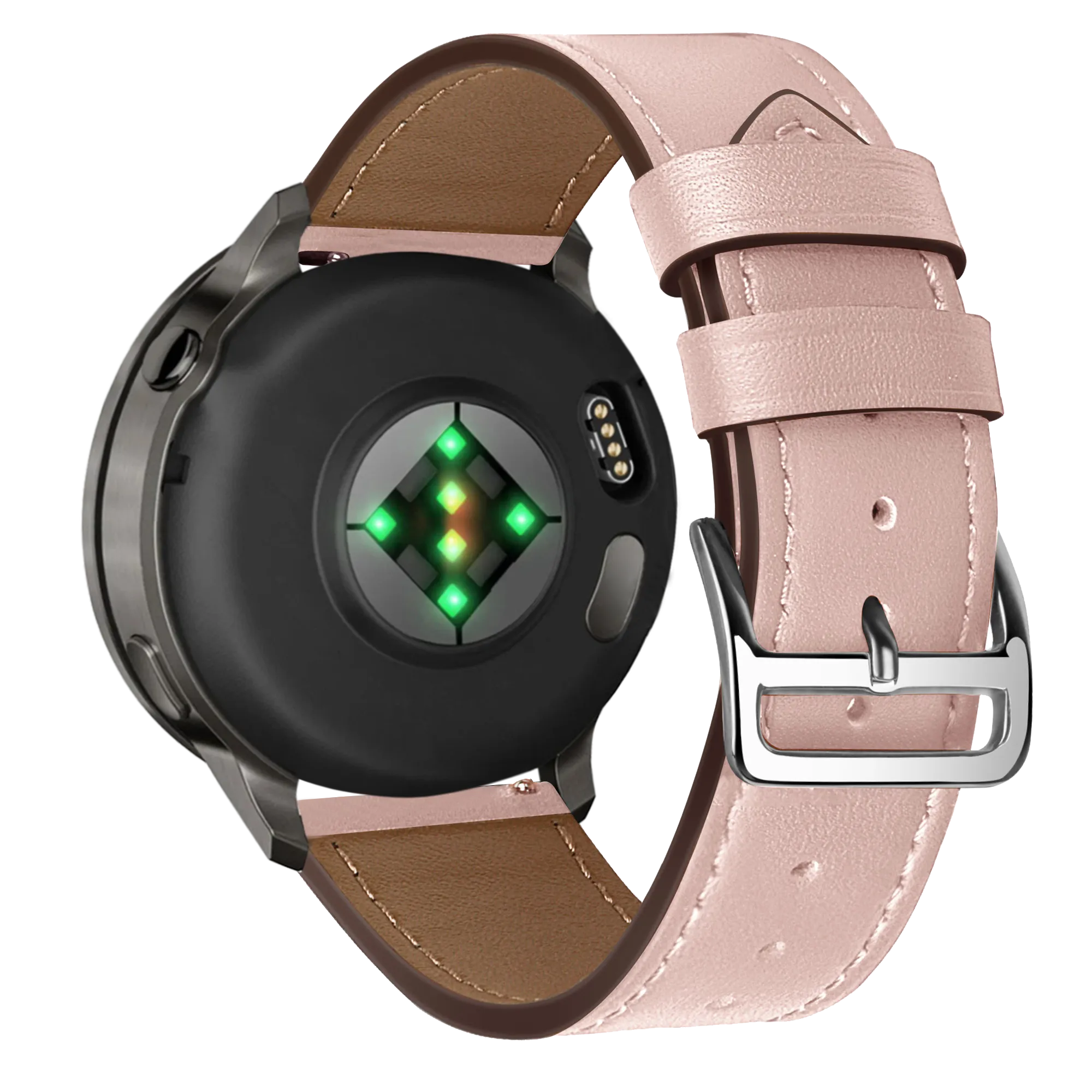 Bandz Garmin Vivomove Luxe Leather Strap 'Deluxe' (Pink)
