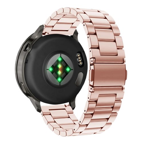 Steel Strap 'Classic', pink, on a watch, 3/4 rear view