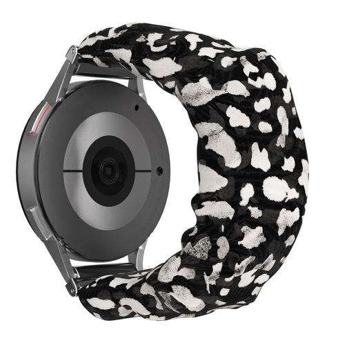 Nylon Scrunchie Strap, spotted, on a watch, 3/4 rear view