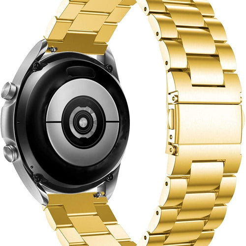 Steel Strap, gold, on a watch, 3/4 rear view