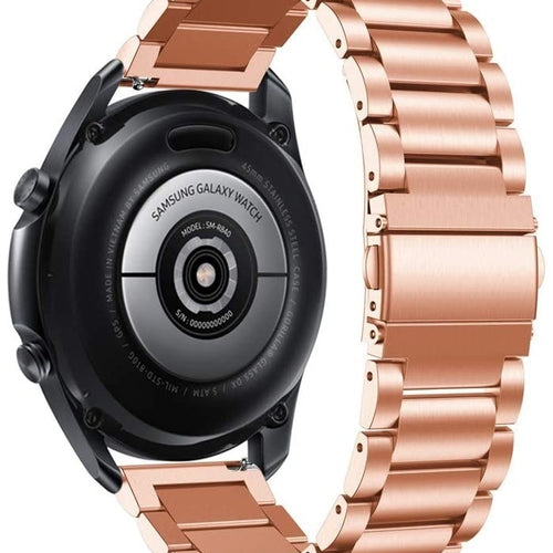 Steel Strap, rose gold, on a watch, 3/4 rear view