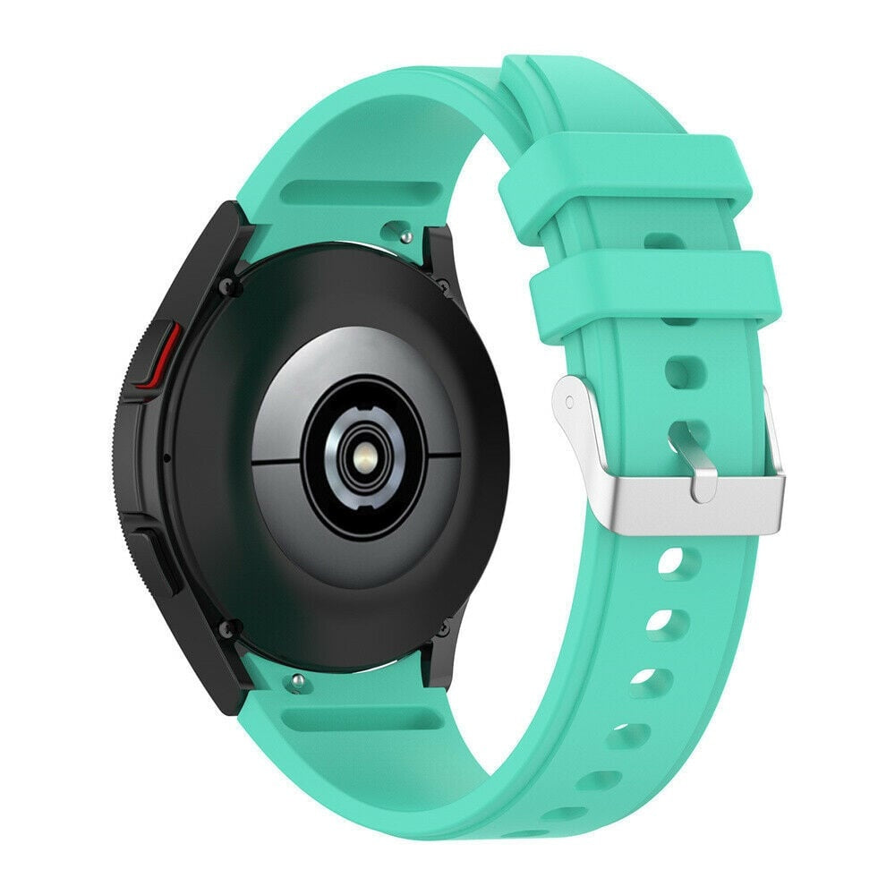 Silicone Strap 'Perfect Fit', aqua, on a watch, 3/4 rear view