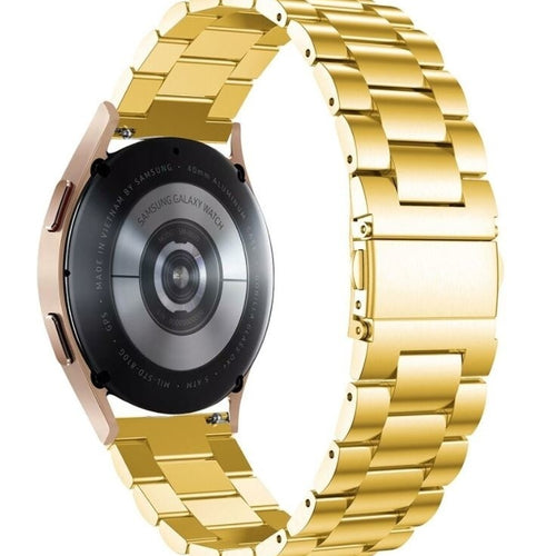Steel Strap, gold, on a watch, 3/4 rear view