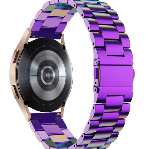 Steel Strap, pearlescent, on a watch, 3/4 rear view
