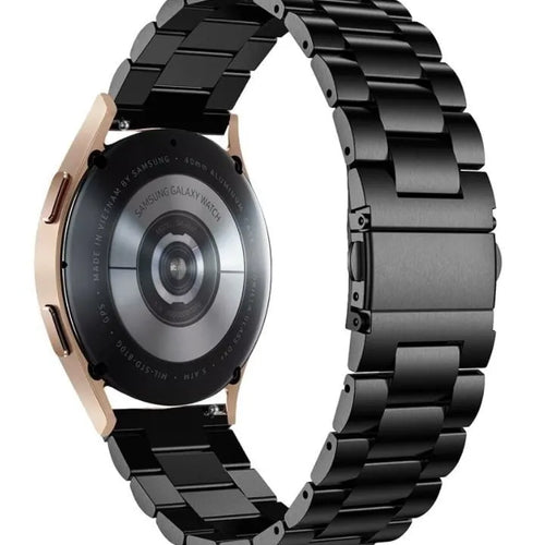 Steel Strap, black, on a watch, 3/4 rear view
