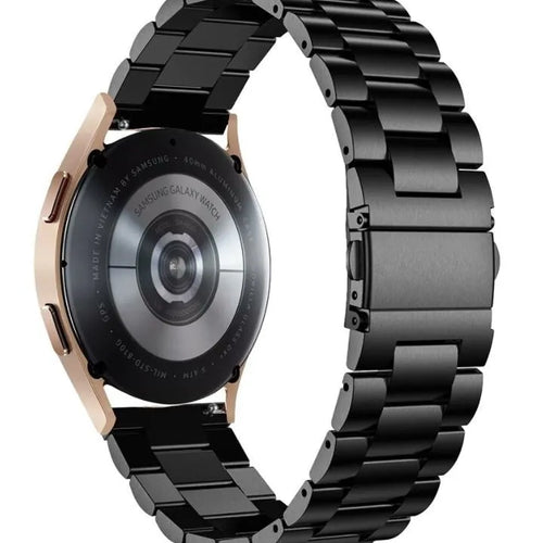 Steel Strap, black, on a watch, 3/4 rear view