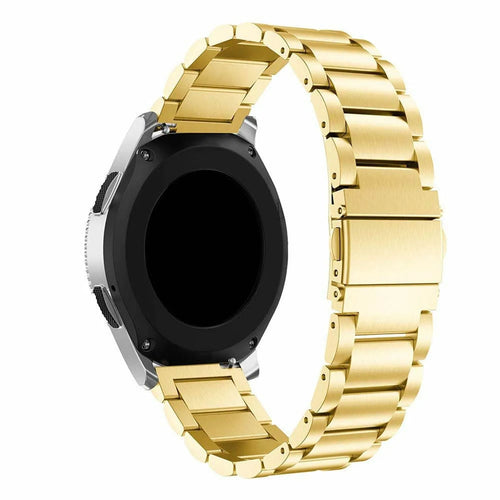 Steel Strap, gold, on a watch, 3/4 rear view