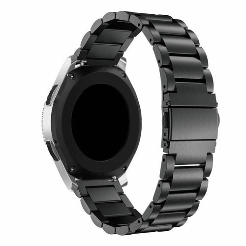 Steel Strap, black, on a watch, 3/4 rear view