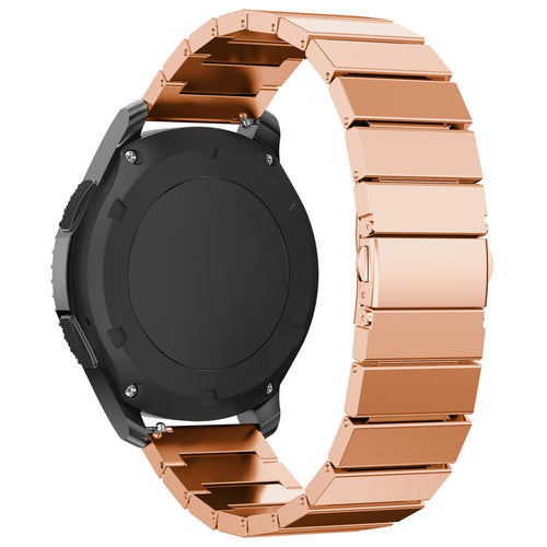 Premium Metal Strap, rose gold, on a watch, 3/4 rear view