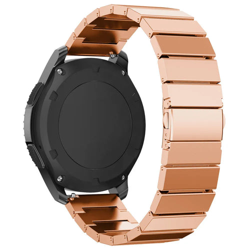 Premium Metal Strap, rose gold, on a watch, 3/4 rear view