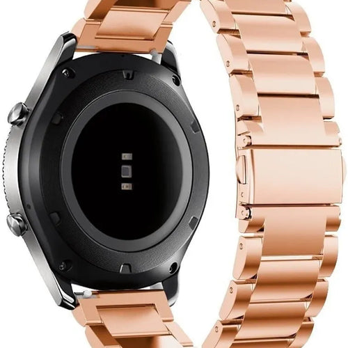 Steel Strap, rose gold, on a watch, 3/4 rear view