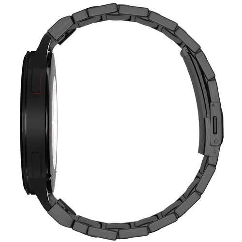 Titanium Strap 'One Push', black, on a watch, 3/4 rear view