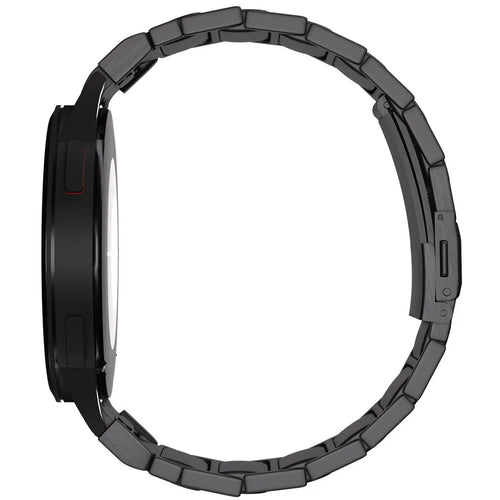 Titanium Strap 'One Push', black, on a watch, 3/4 rear view