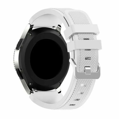 Twill Silicone Strap, white, on a watch, 3/4 rear view