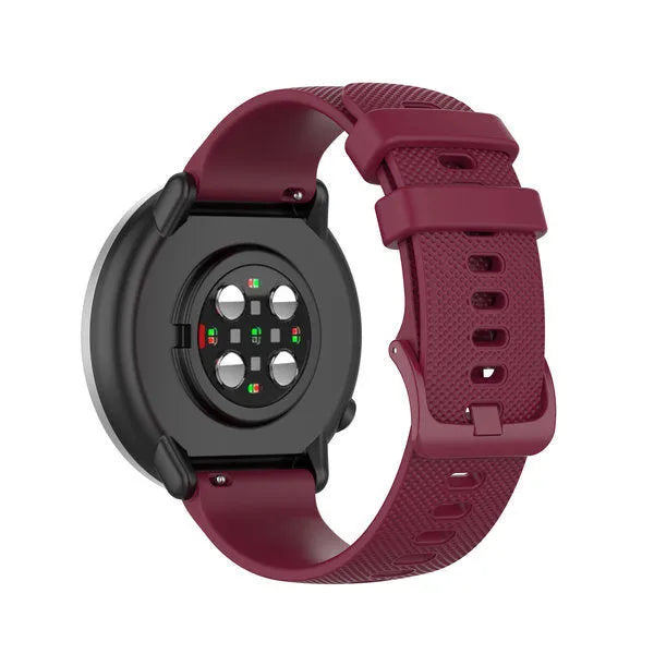 Premium Silicone Strap, on a watch, 3/4 rear view