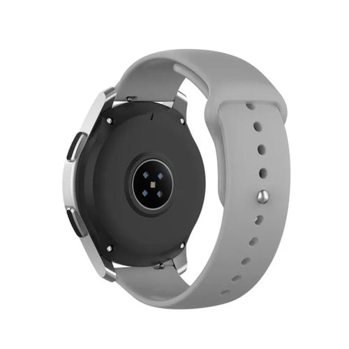 Silicone Sport Strap, grey, on a watch, 3/4 rear view