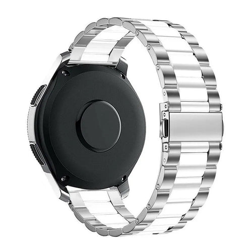 Steel Strap, silver/white, on a watch, 3/4 rear view