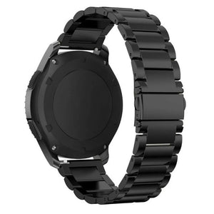 Steel Strap, black, on a watch, 3/4 rear view