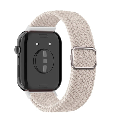 Nylon Adjustable Braided Strap, starlight, on a watch, 3/4 rear view