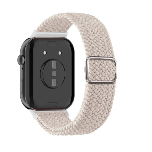 Nylon Adjustable Braided Strap, starlight, on a watch, 3/4 rear view
