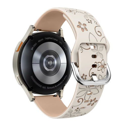 Fossil Gen 5e - 42mm Flower Silicone Strap (Starlight/Beige)