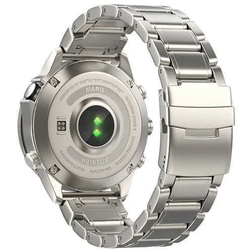 Premium Titanium Strap, on a watch, 3/4 rear view