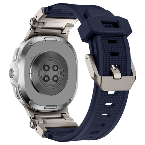 Samsung Galaxy Watch 8 - 44mm 'Explorer' Silicone Strap (Blue with Titanium)