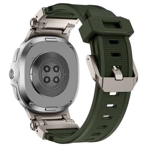 Samsung Galaxy Watch 8 - 44mm 'Explorer' Silicone Strap (Green with Titanium)
