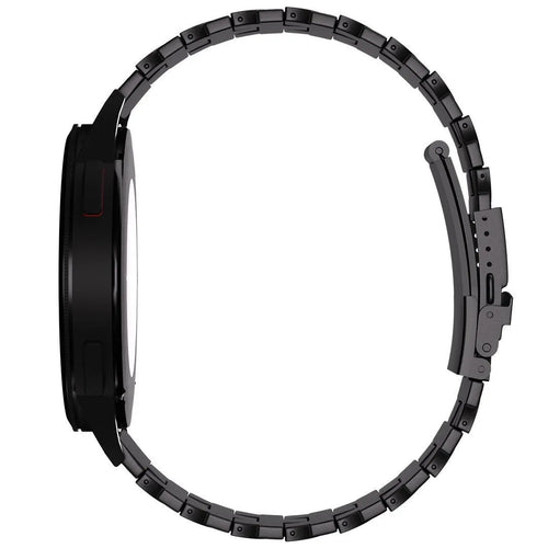 Butterfly Titanium Strap, black, on a watch, 3/4 rear view