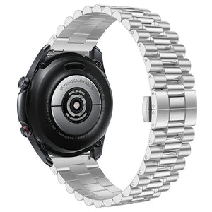 Presidential Steel Strap, silver, on a watch, 3/4 rear view